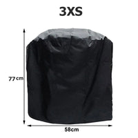 Housse de barbecue imperméable à revêtement PVC, anti-UV, 8 tailles, noir