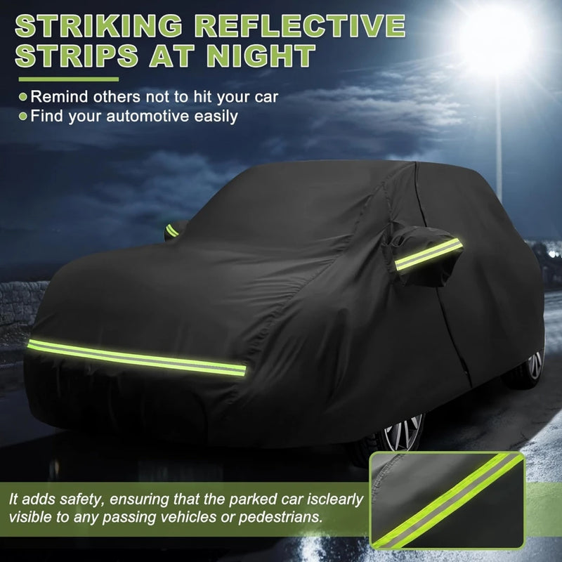 Housse voiture pour Mini Cooper 2 portes 2002-2024, noire, Oxford 210D, imperméable, anti-UV