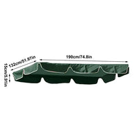 Toit de remplacement pour balancelle de jardin, polyester vert imperméable et anti-UV, 3 tailles