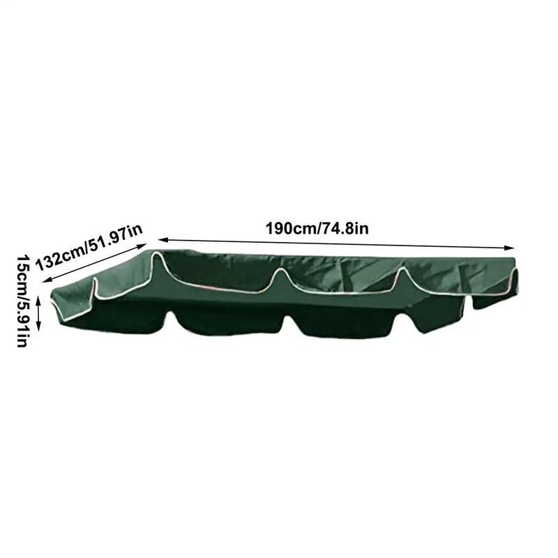 Toit de remplacement pour balancelle de jardin, polyester vert imperméable et anti-UV, 3 tailles