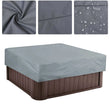 Housse de spa carré imperméable grise, tissu 190T enduit d'argent, 220 x 220 x 30 cm