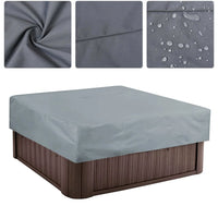 Housse de spa carré imperméable grise, tissu 190T enduit d'argent, 220 x 220 x 30 cm