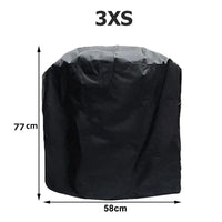 Housse barbecue noire 190D imperméable anti-UV, 7 dimensions rondes et rectangulaires