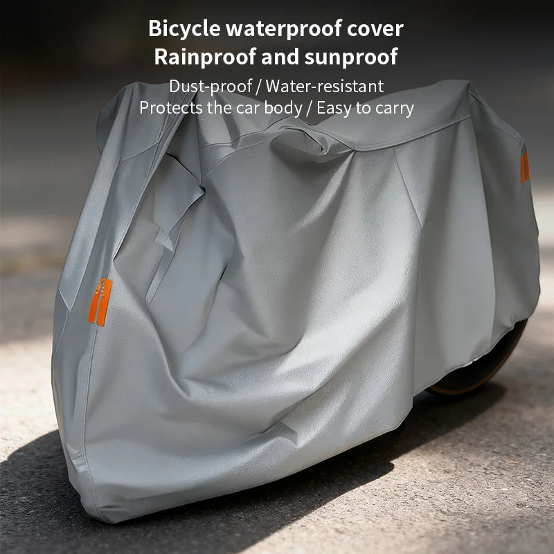 Housse vélo imperméable en PEVA, protection pluie, soleil et neige, noire ou grise