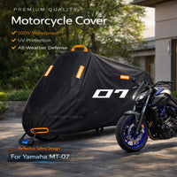 Housse moto pour Yamaha MT-07, polyester 210D imperméable, anti-UV, bandes réfléchissantes, 6 tailles