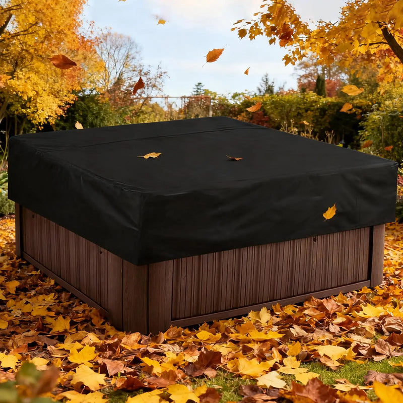 Housse de spa carré imperméable anti-UV noire, Oxford 420D, 220 x 220 x 30 cm