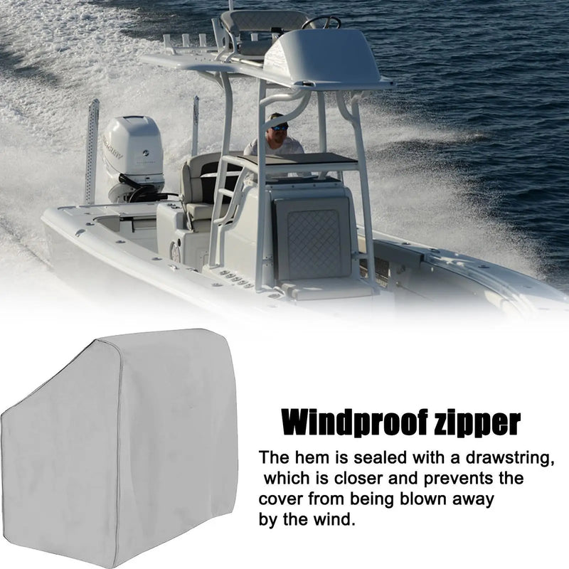 Housse de console de bateau grise en polyester 600D, imperméable, fermeture éclair, 4 tailles