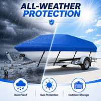 Housse bateau remorquable imperméable polyester 190T, 3 coloris, pour bateau de 3,35 à 6,71 m