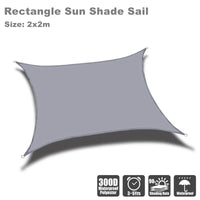 Voile d'ombrage triangulaire et rectangulaire imperméable en Oxford 300D, beige ou gris