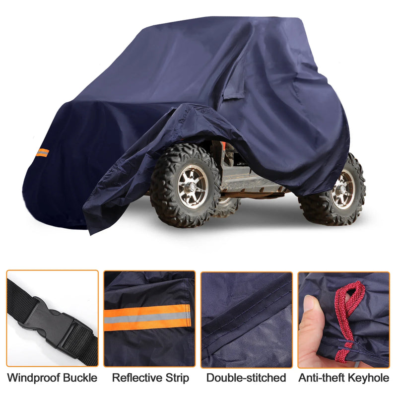 Housse UTV pour Polaris RZR Pro XP, 210D-PU imperméable, bleue, bandes réfléchissantes