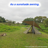 Bâche de sol et auvent de camping Oxford 210D imperméable 2,2 x 2,2 m