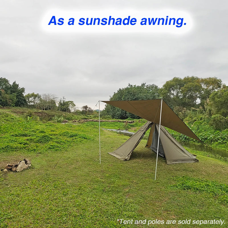 Bâche de sol et auvent de camping Oxford 210D imperméable 2,2 x 2,2 m