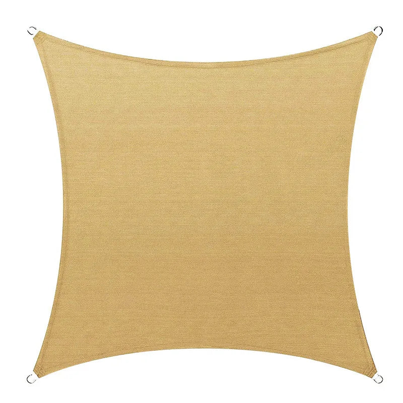 Voile d'ombrage rectangulaire ou triangulaire imperméable anti-UV, 12 tailles, coloris sable