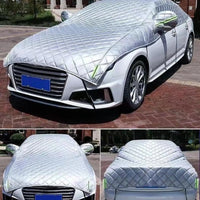 Bâche anti-grêle voiture en demi-housse de coton et film aluminium, 530 x 250 cm