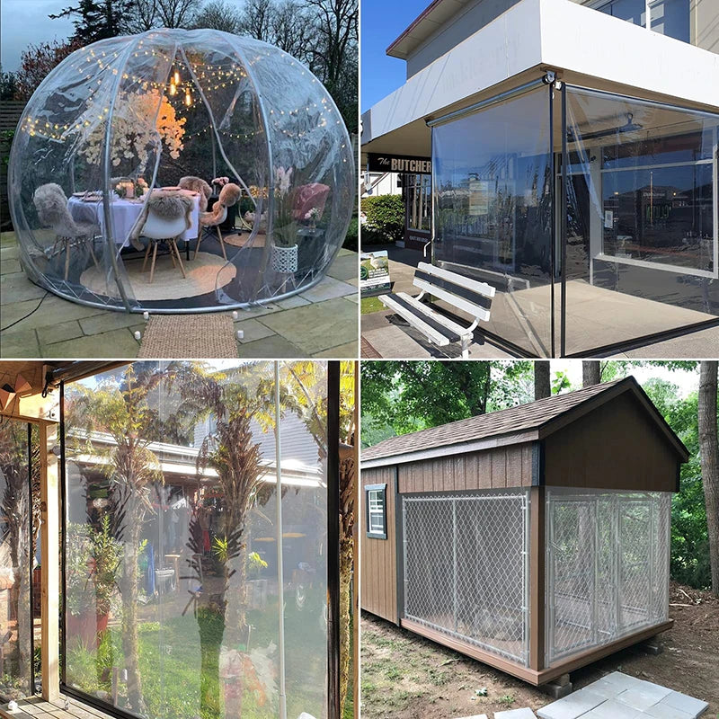 Bâche transparente en polyéthylène avec œillets, 7 tailles de 1 x 1 à 4 x 4 m