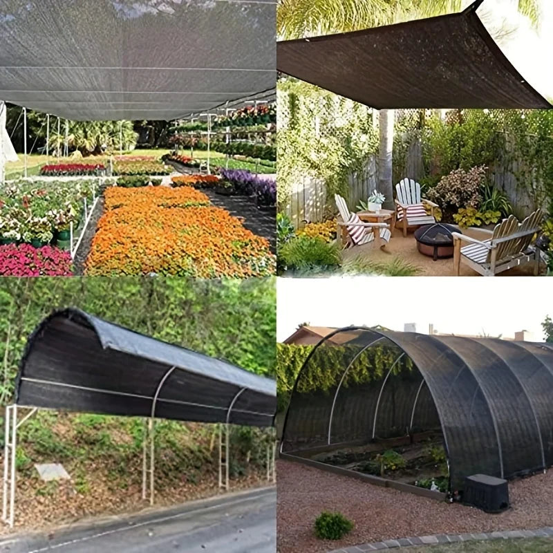 Voile d'ombrage noire anti-UV à 80 % d'ombrage, 21 tailles jusqu'à 8 x 12 m