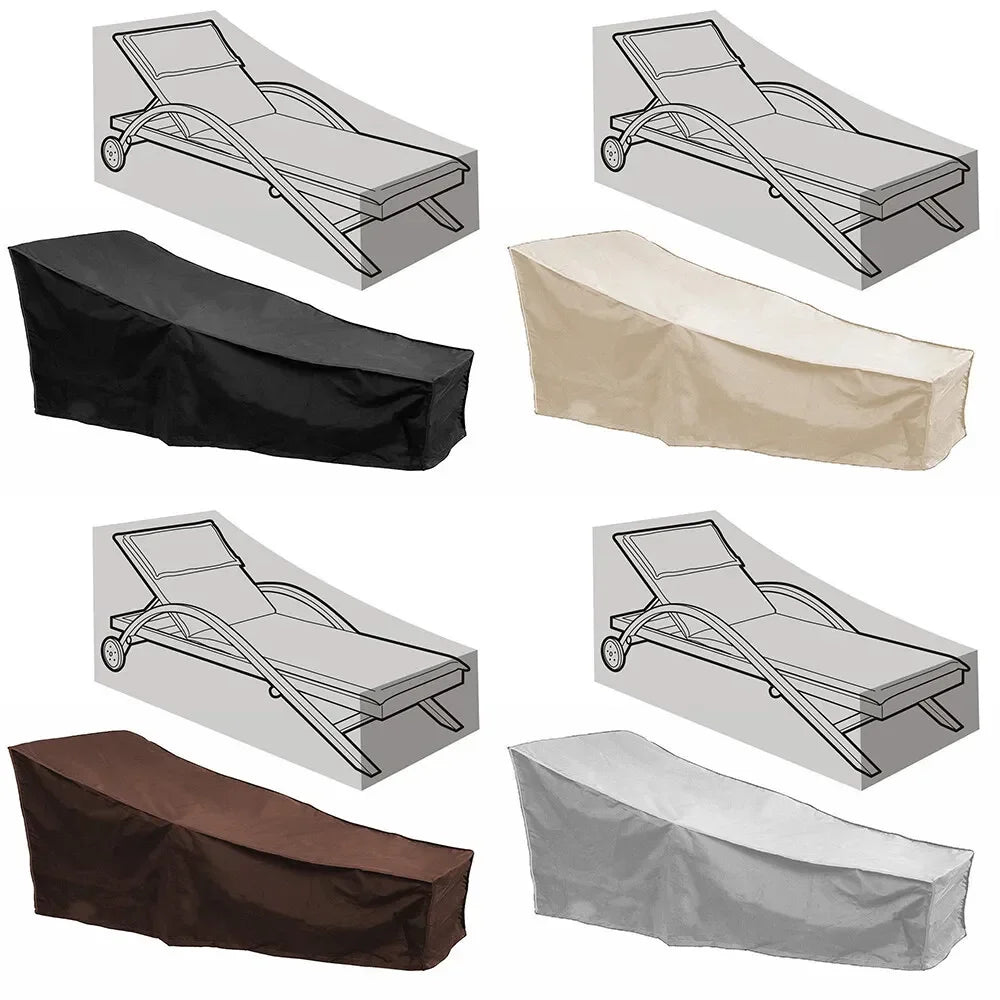 Housse bain de soleil et chaise longue, polyester imperméable, 208 cm de long, 4 coloris