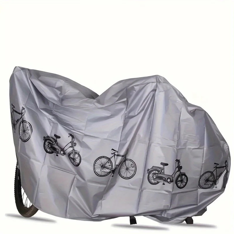 Housse de vélo, VTT et moto imperméable et anti-UV, motifs vélos, noire ou grise, 200x100 cm