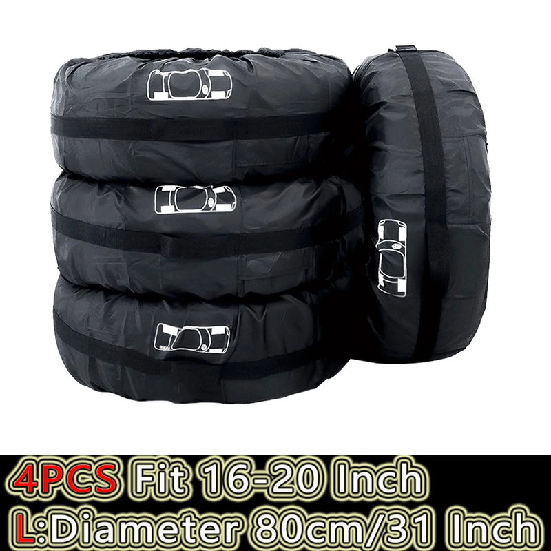 Sacs de rangement pour pneus, lot de 4, poignée et boucle réglable, 13 à 20 pouces