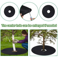 Disques de paillage pied d'arbre en non-tissé noir, lot de 10, diamètre 15 à 42 cm