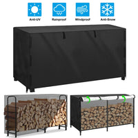 Housse bois de chauffage Oxford 420D imperméable avec sac de rangement, 122 ou 244 cm