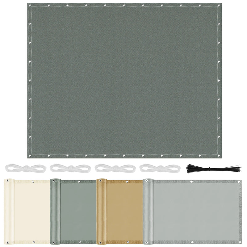 Voile d'ombrage écran d'intimité imperméable avec œillets, 0,75 x 6 à 4 x 5 m