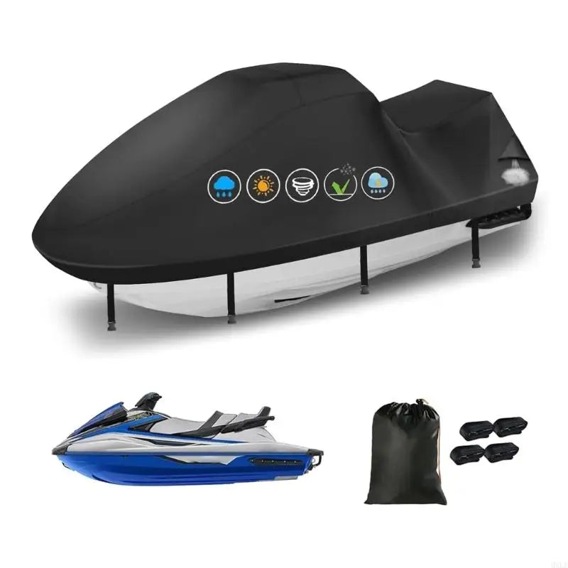 Housse jet ski imperméable Oxford 210D noire, pour jet ski de 305 à 343 cm