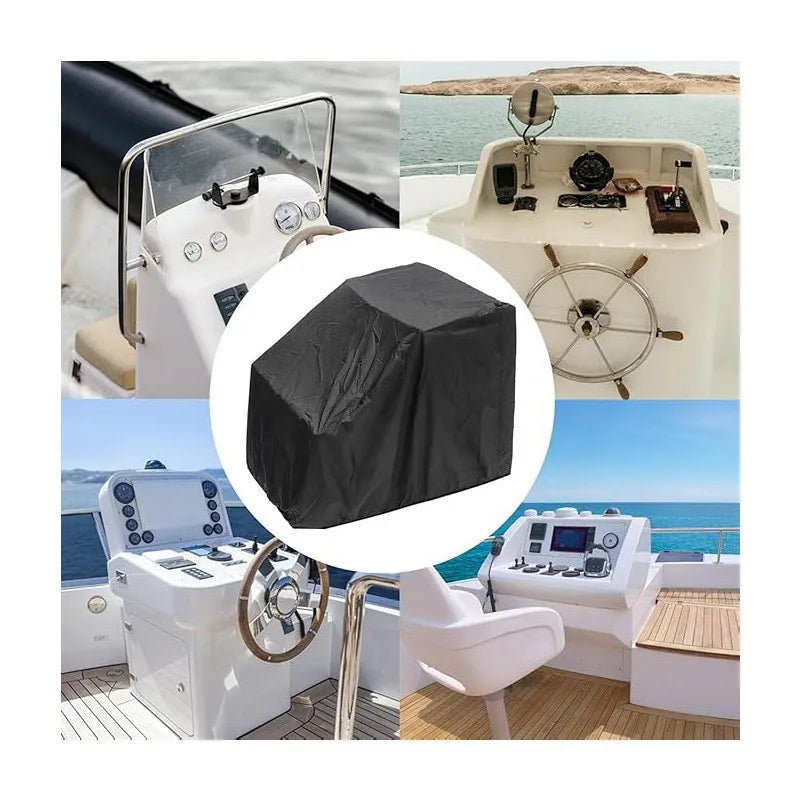 Housse de console centrale de bateau en polyester noir, imperméable et anti-UV, 4 dimensions