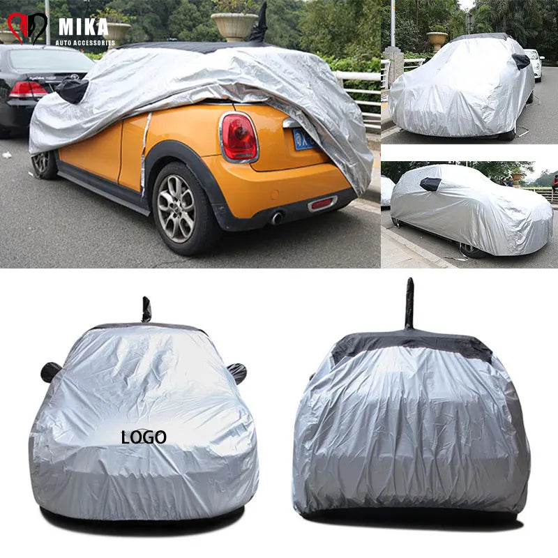 Housse voiture pour Mini Cooper R55 Clubman, PEVA argent à toit noir, imperméable