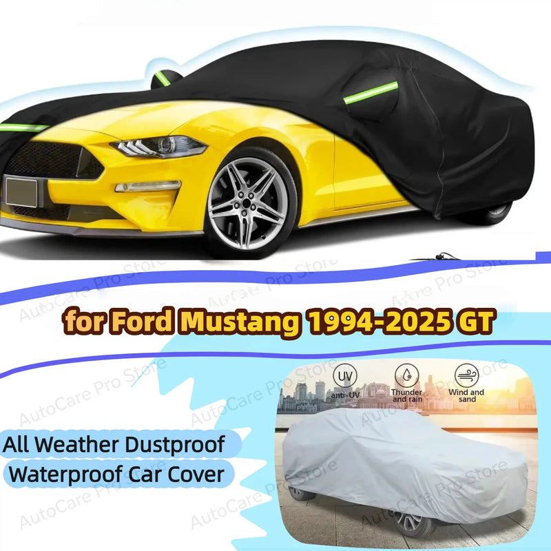 Housse voiture pour Ford Mustang 1994-2025, 6 couches doublée coton et fermeture éclair