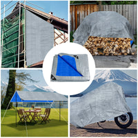 Bâche étanche avec œillets en polyéthylène, bleue ou verte, de 2 x 3 à 4 x 5 m