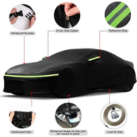 Housse voiture pour Porsche 911 (1998-2023), noire, imperméable et anti-UV, polyester 190T