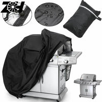 Housse de barbecue extérieur imperméable en polyester noir, 7 tailles du rond au grand chariot