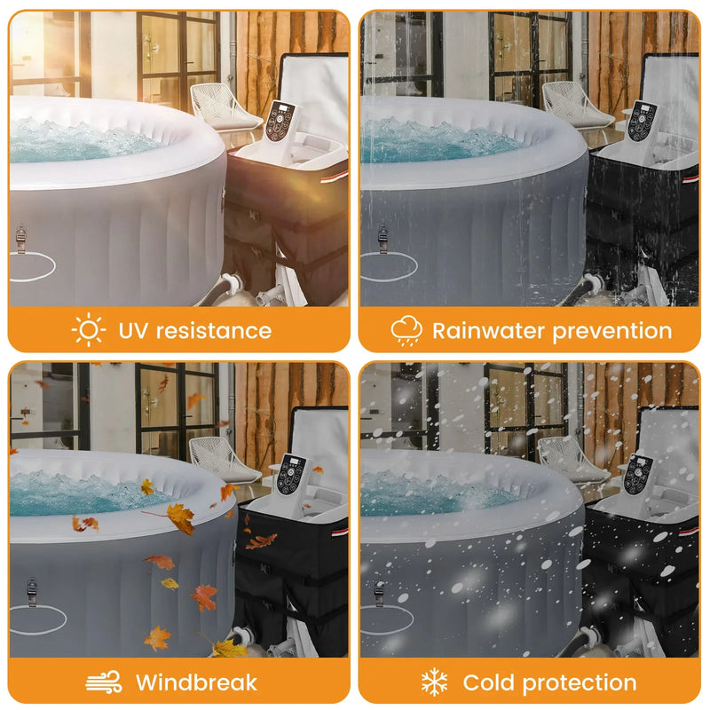 Housse de pompe de spa gonflable 43 x 38 x 54 cm, polyester 420D imperméable