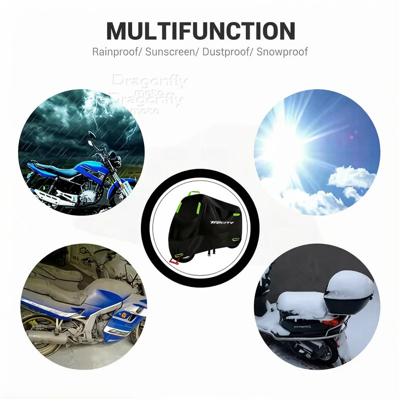 Housse scooter pour Yamaha Tricity 125, 155 et 300 2018-2022, imperméable, anti-UV, bandes réfléchissantes