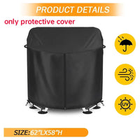 Housse trampoline ronde imperméable en tissu Oxford 420D noir avec fermeture éclair