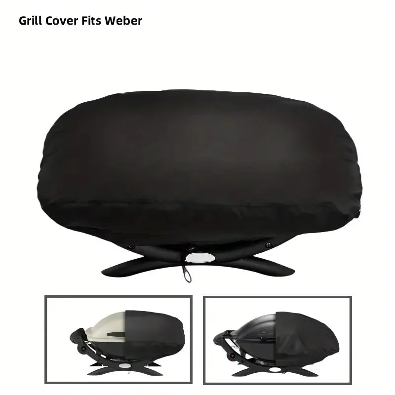 Housse barbecue pour Weber Q200, Q220 et Q2000, polyester noir, 67 x 44 ou 82 x 48 cm
