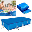 Bâche de piscine rectangulaire bleue avec corde, polyester anti-UV, jusqu'à 400 x 211 cm