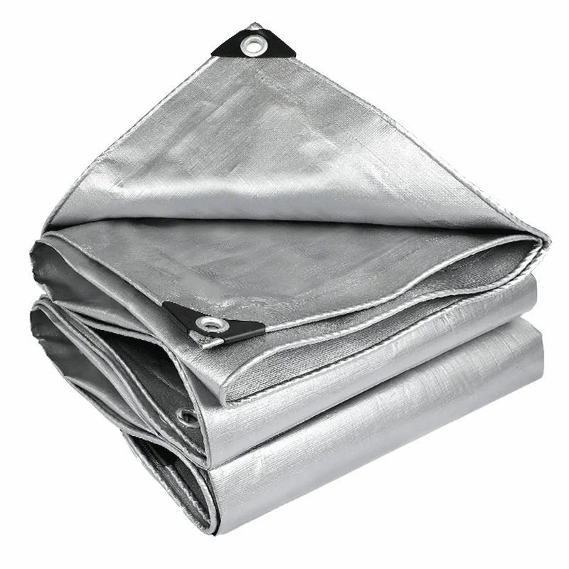 Bâche de camion argentée double face imperméable à œillets renforcés, 3 tailles