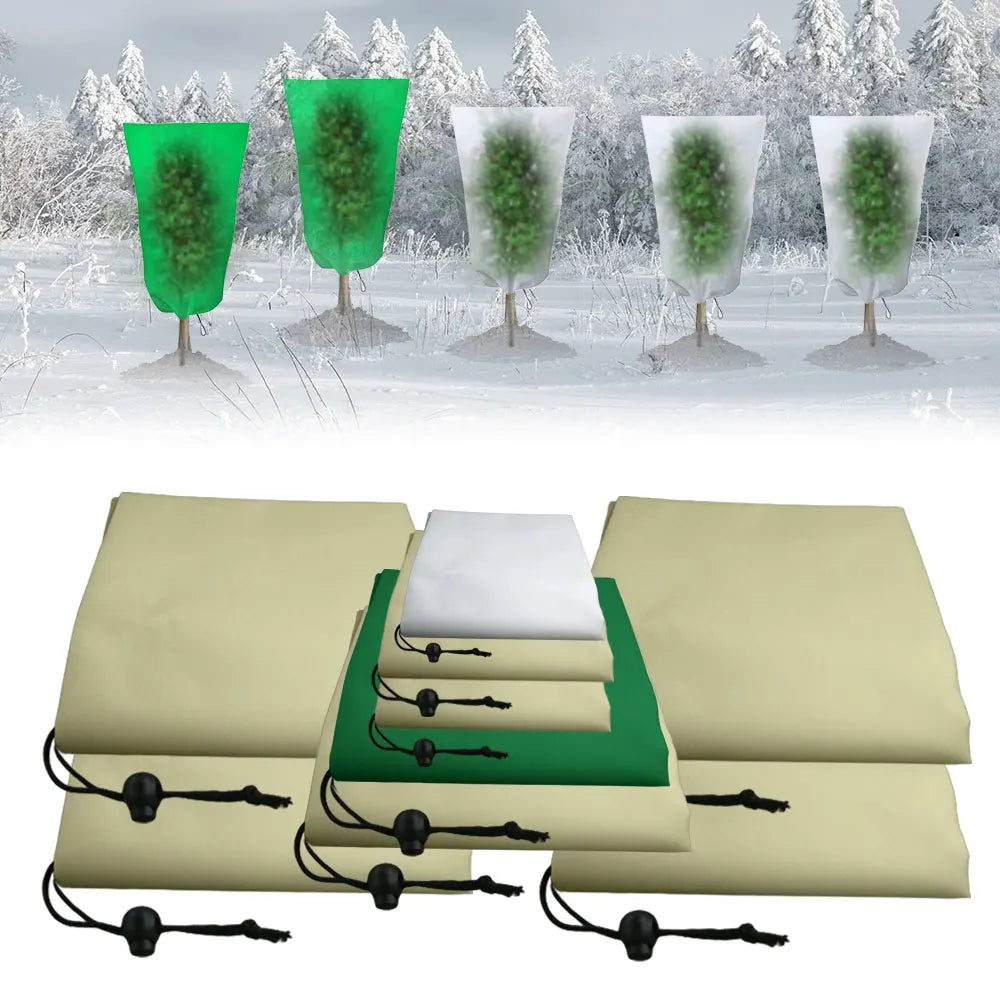 Housse d'hivernage non tissée à cordon pour plantes, 3 coloris, 4 tailles