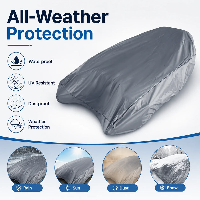 Housse bateau gonflable Oxford 420D imperméable anti-UV grise, 4 tailles de 2,7 à 4,5 m