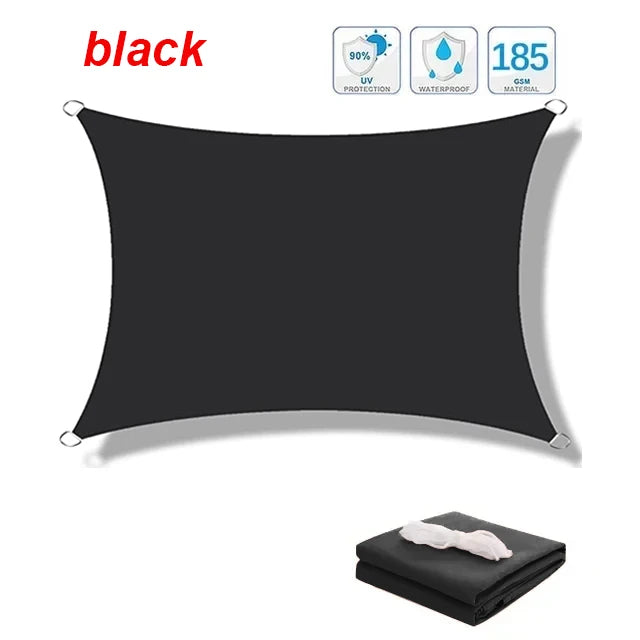 Voile d'ombrage rectangulaire imperméable en polyester 300D, anti-UV, 10 tailles