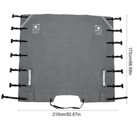 Housse de remorquage avant pour caravane avec 2 lampes LED, Oxford 210D argenté, 220 x 175 cm