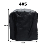 Housse de barbecue imperméable à revêtement PVC, anti-UV, 8 tailles, noir