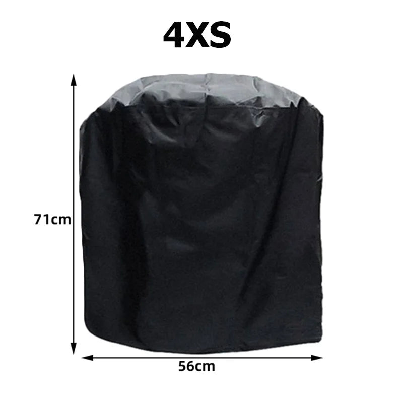Housse de barbecue imperméable à revêtement PVC, anti-UV, 8 tailles, noir