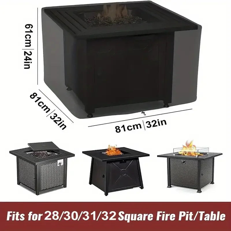 Housse table de foyer carrée 210T imperméable à cordon de serrage, de 54 à 122 cm