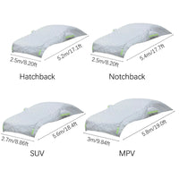 Demi-housse voiture anti-grêle épaisse 3 couches, Oxford, coton et polyester, 4 tailles de 5,2 à 5,8 m