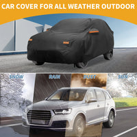 Housse voiture pour Peugeot 2008 (2014-2023) noire en 210D-PU imperméable avec fermeture éclair