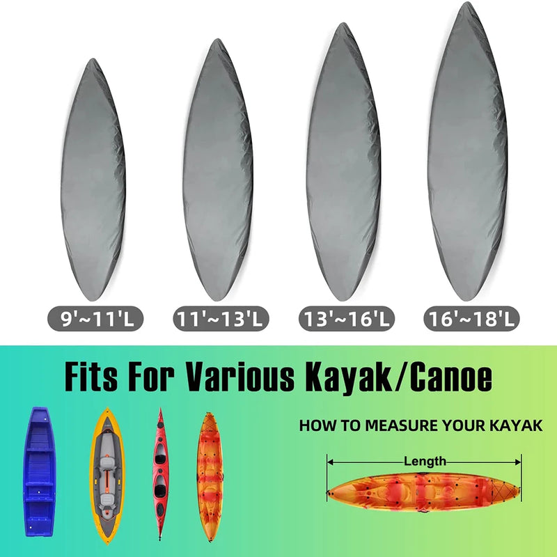 Housse de kayak imperméable anti-UV en tissu Oxford, pour kayak de 2,1 à 6 m