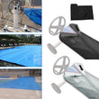 Housse enrouleur bâche piscine en polyester 190T enduit d'argent, gris ou noir, 490 x 96 cm